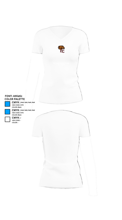 Eau Claire Middle School Volleyball 13905361 Women's Short Sleeve V-neck Shirt - 18