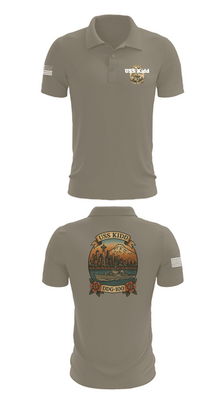 Short Sleeve Performance Polo, USS Kidd, Navy, Teamtime, Team time, sublimation, custom sports apparel, team uniforms, spirit wear, spiritwear, sports uniforms, custom shirts, team store, custom team store, fundraiser sports, apparel fundraiser