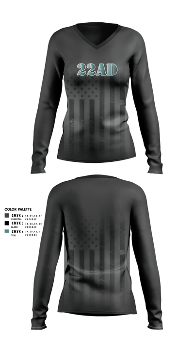 Glory Days/ 22AD 31436739 Women's Long Sleeve V-neck Shirt - 1