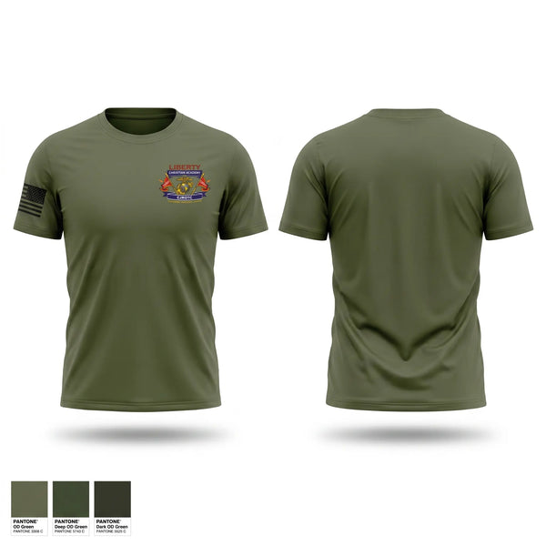 Short Sleeve Performance Shirt, Liberty Christian Academy CJROTC, Marines, Teamtime, Team time, sublimation, custom sports apparel, team uniforms, spirit wear, spiritwear, sports uniforms, custom shirts, team store, custom team store, fundraiser sports, apparel fundraiser
