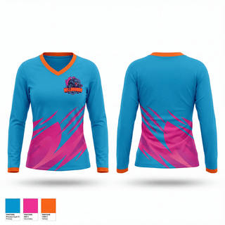 Womens Long Sleeve Vneck Shirt, HELLHOUNDS, Baseball, Teamtime, Team time, sublimation, custom sports apparel, team uniforms, spirit wear, spiritwear, sports uniforms, custom shirts, team store, custom team store, fundraiser sports, apparel fundraiser
