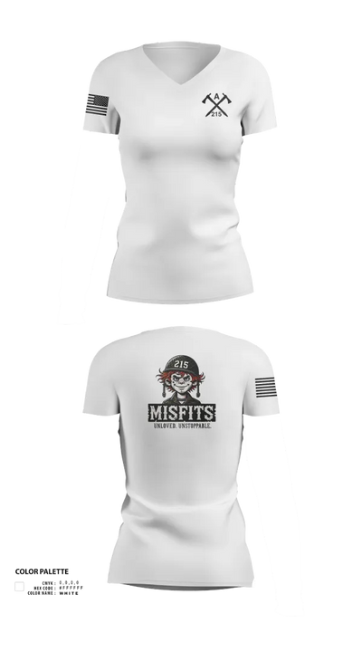 CAT 215 64417206 Women's Short Sleeve V-neck Shirt - 21
