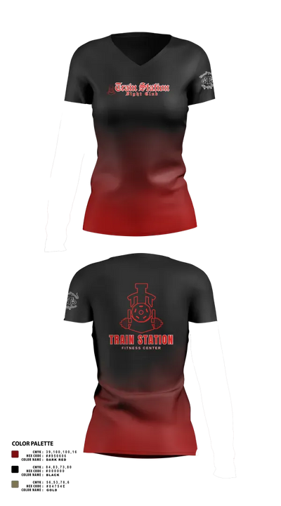 Train Station Fight Club 75441031 Women's Short Sleeve V-neck Shirt - 2