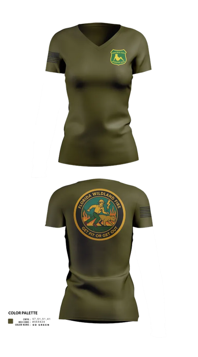 Florida 43193652 Women's Short Sleeve V-neck Shirt - 101