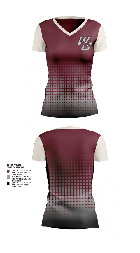 Womens Short Sleeve Vneck Shirt, West Carroll, , Teamtime, Team time, sublimation, custom sports apparel, team uniforms, spirit wear, spiritwear, sports uniforms, custom shirts, team store, custom team store, fundraiser sports, apparel fundraiser