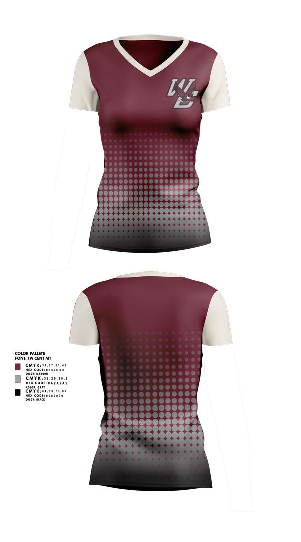 Womens Short Sleeve Vneck Shirt, West Carroll, , Teamtime, Team time, sublimation, custom sports apparel, team uniforms, spirit wear, spiritwear, sports uniforms, custom shirts, team store, custom team store, fundraiser sports, apparel fundraiser
