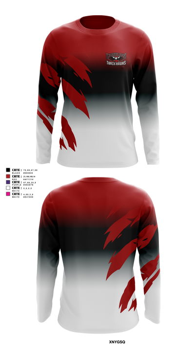 Carolina Track Hawks Long Sleeve Performance Shirt 5
