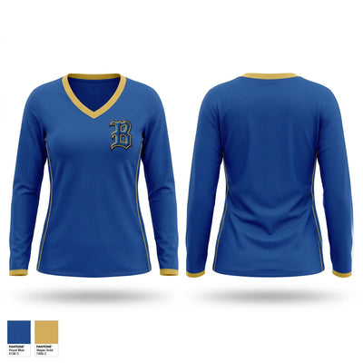 Braham Bombers Women's Long Sleeve V-neck Shirt - 1