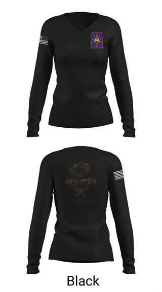 Womens Long Sleeve Vneck Shirt, 204thFSC, National Guard, Teamtime, Team time, sublimation, custom sports apparel, team uniforms, spirit wear, spiritwear, sports uniforms, custom shirts, team store, custom team store, fundraiser sports, apparel fundraiser