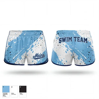 Womens Shorts, Umaine Club Swim, Swimming, Teamtime, Team time, sublimation, custom sports apparel, team uniforms, spirit wear, spiritwear, sports uniforms, custom shirts, team store, custom team store, fundraiser sports, apparel fundraiser