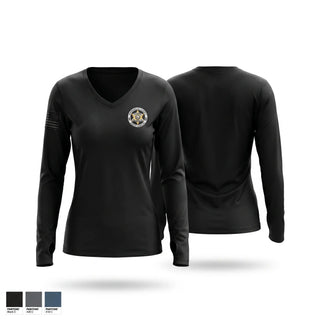 Womens Long Sleeve Vneck Shirt, Greenville County Multi-Jurisdictional Drug Enforcement Unit, Police, Teamtime, Team time, sublimation, custom sports apparel, team uniforms, spirit wear, spiritwear, sports uniforms, custom shirts, team store, custom team store, fundraiser sports, apparel fundraiser