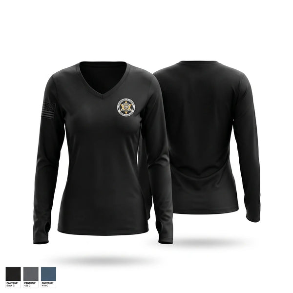 Womens Long Sleeve Vneck Shirt, Greenville County Multi-Jurisdictional Drug Enforcement Unit, Police, Teamtime, Team time, sublimation, custom sports apparel, team uniforms, spirit wear, spiritwear, sports uniforms, custom shirts, team store, custom team store, fundraiser sports, apparel fundraiser