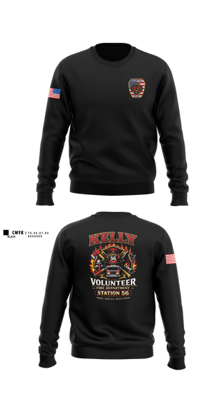 Crew Neck Sweatshirt, Kelly volunteer fire department, Fire Department, Teamtime, Team time, sublimation, custom sports apparel, team uniforms, spirit wear, spiritwear, sports uniforms, custom shirts, team store, custom team store, fundraiser sports, apparel fundraiser