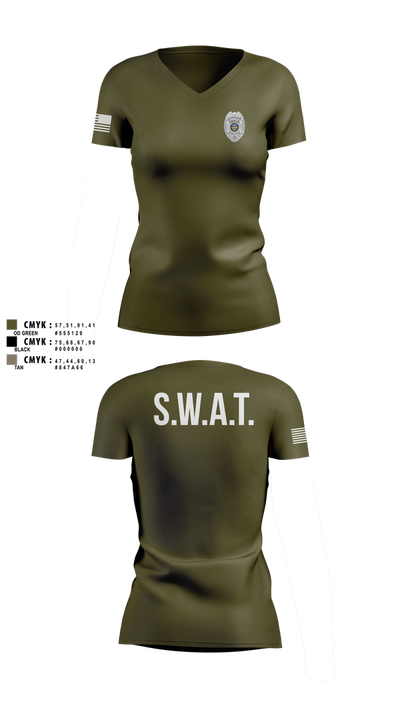 GRATIS SWAT TEAM 58848814 Women's Short Sleeve V-neck Shirt - 101
