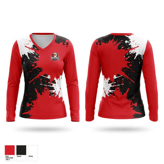 Womens Long Sleeve Vneck Shirt, Hibriten, Women's Soccer, Teamtime, Team time, sublimation, custom sports apparel, team uniforms, spirit wear, spiritwear, sports uniforms, custom shirts, team store, custom team store, fundraiser sports, apparel fundraiser