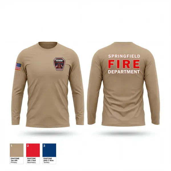 Long Sleeve Performance Shirt, Springfield Volunteer Fire Dept., Fire Department, Teamtime, Team time, sublimation, custom sports apparel, team uniforms, spirit wear, spiritwear, sports uniforms, custom shirts, team store, custom team store, fundraiser sports, apparel fundraiser