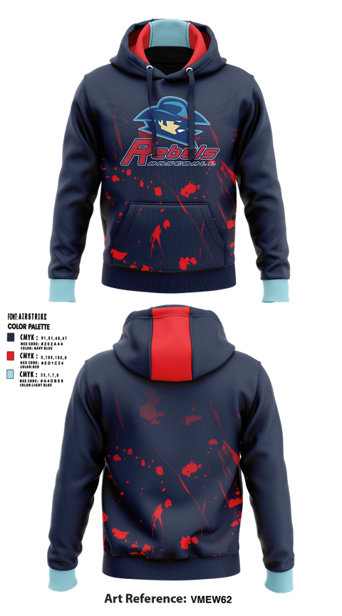 Hoodie, Rebels Baseball, Baseball, Teamtime, Team time, sublimation, custom sports apparel, team uniforms, spirit wear, spiritwear, sports uniforms, custom shirts, team store, custom team store, fundraiser sports, apparel fundraiser