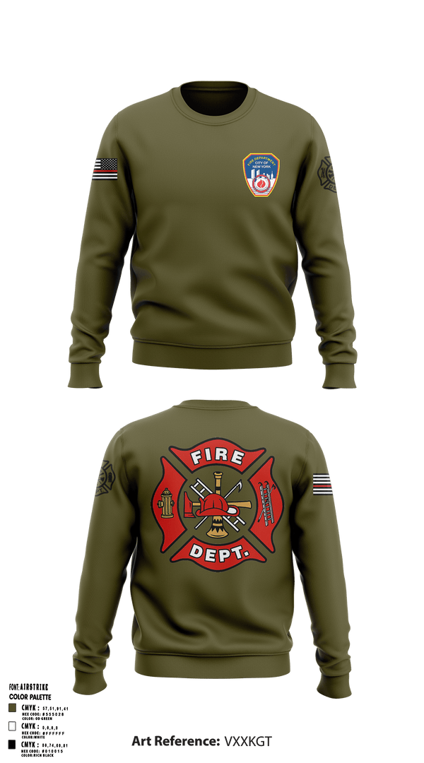 Crew Neck Sweatshirt, Fire Department Of New York, Fire Department, Teamtime, Team time, sublimation, custom sports apparel, team uniforms, spirit wear, spiritwear, sports uniforms, custom shirts, team store, custom team store, fundraiser sports, apparel fundraiser