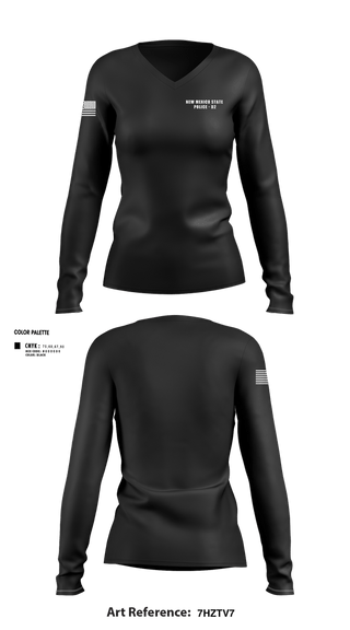Womens Long Sleeve Vneck Shirt, New Mexico State Police - D2, Police, Teamtime, Team time, sublimation, custom sports apparel, team uniforms, spirit wear, spiritwear, sports uniforms, custom shirts, team store, custom team store, fundraiser sports, apparel fundraiser