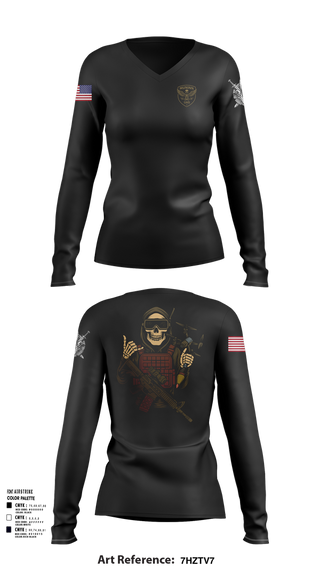 Womens Long Sleeve Vneck Shirt, D Co. UAS Platoon, , Teamtime, Team time, sublimation, custom sports apparel, team uniforms, spirit wear, spiritwear, sports uniforms, custom shirts, team store, custom team store, fundraiser sports, apparel fundraiser
