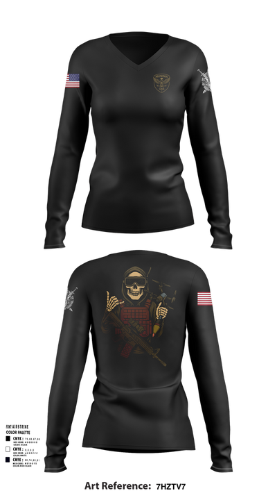 D Co. UAS Platoon 19451527 Women's Long Sleeve V-neck Shirt - 102