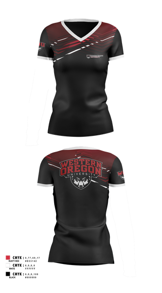 Womens Short Sleeve Vneck Shirt, Western Oregon University Equestrian, Spirit Store, Teamtime, Team time, sublimation, custom sports apparel, team uniforms, spirit wear, spiritwear, sports uniforms, custom shirts, team store, custom team store, fundraiser sports, apparel fundraiser