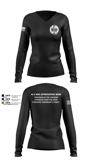Womens Long Sleeve Vneck Shirt, Joint Base San Antonio 4A/MSC, , Teamtime, Team time, sublimation, custom sports apparel, team uniforms, spirit wear, spiritwear, sports uniforms, custom shirts, team store, custom team store, fundraiser sports, apparel fundraiser