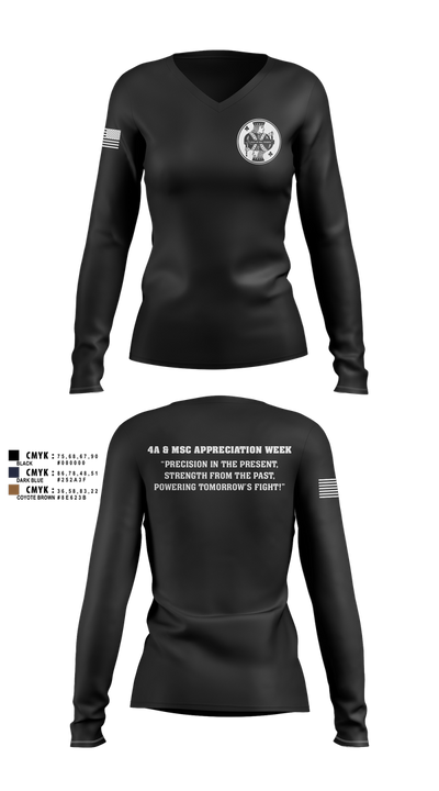 Joint Base San Antonio 4A/MSC 19646958 Women's Long Sleeve V-neck Shirt - 4