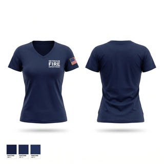 Womens Short Sleeve Vneck Shirt, Seymour Fire Department, Fire Department, Teamtime, Team time, sublimation, custom sports apparel, team uniforms, spirit wear, spiritwear, sports uniforms, custom shirts, team store, custom team store, fundraiser sports, apparel fundraiser