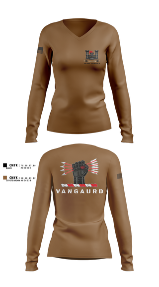 Womens Long Sleeve Vneck Shirt, 1ST PLT 76TH CEC-S, Army, Teamtime, Team time, sublimation, custom sports apparel, team uniforms, spirit wear, spiritwear, sports uniforms, custom shirts, team store, custom team store, fundraiser sports, apparel fundraiser