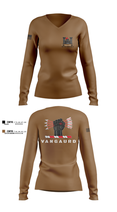 1ST PLT 76TH CEC-S 11178991 Women's Long Sleeve V-neck Shirt - 3