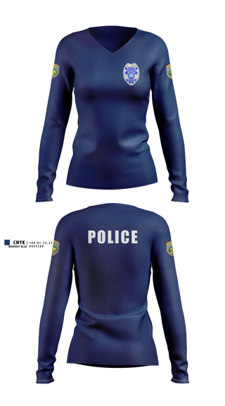 Womens Long Sleeve Vneck Shirt, team name, Police, Teamtime, Team time, sublimation, custom sports apparel, team uniforms, spirit wear, spiritwear, sports uniforms, custom shirts, team store, custom team store, fundraiser sports, apparel fundraiser