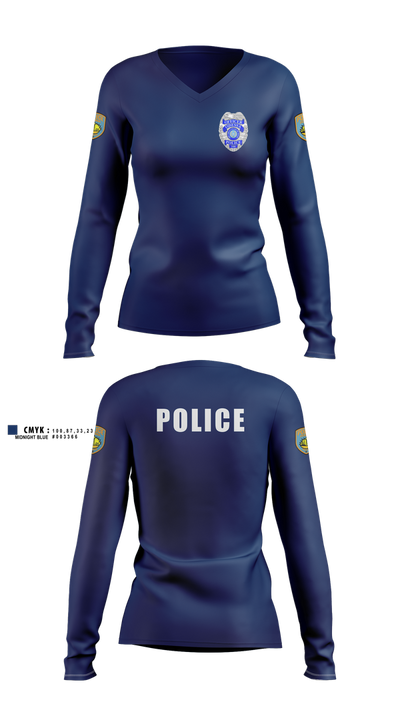 Odessa Police Department 86817075 Women's Long Sleeve V-neck Shirt - 2