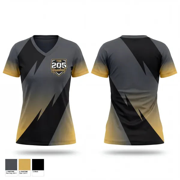 Womens Short Sleeve Vneck Shirt, The 205 Baseball, Baseball, Teamtime, Team time, sublimation, custom sports apparel, team uniforms, spirit wear, spiritwear, sports uniforms, custom shirts, team store, custom team store, fundraiser sports, apparel fundraiser