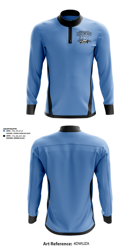 Quarter Zip Jacket, Summerland Bobcats, Women's Basketball, Teamtime, Team time, sublimation, custom sports apparel, team uniforms, spirit wear, spiritwear, sports uniforms, custom shirts, team store, custom team store, fundraiser sports, apparel fundraiser