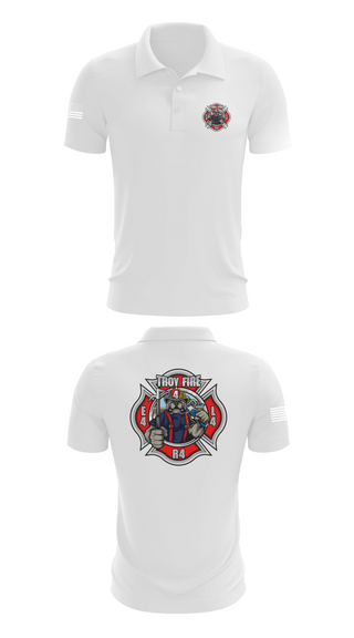Short Sleeve Performance Polo, Troy Fire Department Station 4, Fire Department, Teamtime, Team time, sublimation, custom sports apparel, team uniforms, spirit wear, spiritwear, sports uniforms, custom shirts, team store, custom team store, fundraiser sports, apparel fundraiser