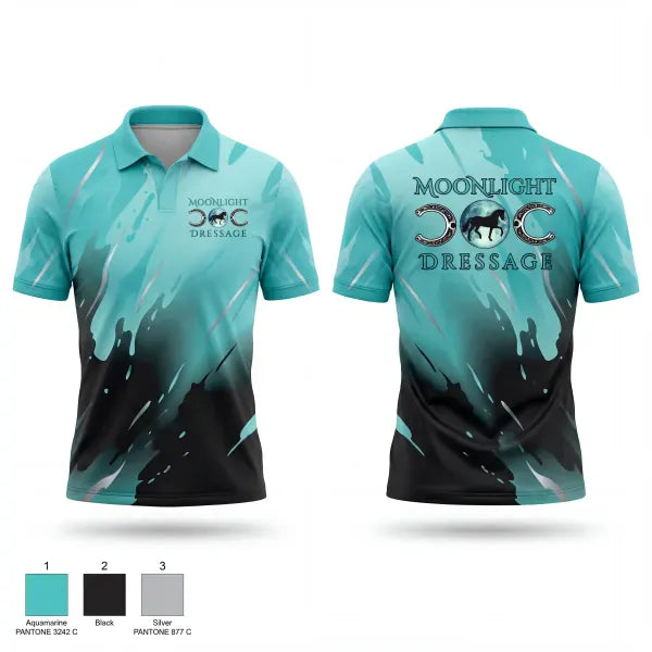 Short Sleeve Performance Polo, Moonlight dressage, Spirit Store, Teamtime, Team time, sublimation, custom sports apparel, team uniforms, spirit wear, spiritwear, sports uniforms, custom shirts, team store, custom team store, fundraiser sports, apparel fundraiser