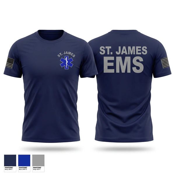 Short Sleeve Performance Shirt, St. James EMS, EMS/EMT, Teamtime, Team time, sublimation, custom sports apparel, team uniforms, spirit wear, spiritwear, sports uniforms, custom shirts, team store, custom team store, fundraiser sports, apparel fundraiser