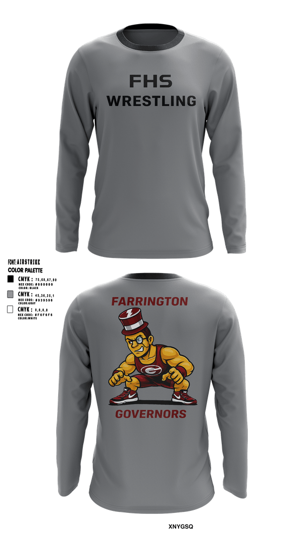 Long Sleeve Performance Shirt, Farrington GOVs, Wrestling, Teamtime, Team time, sublimation, custom sports apparel, team uniforms, spirit wear, spiritwear, sports uniforms, custom shirts, team store, custom team store, fundraiser sports, apparel fundraiser