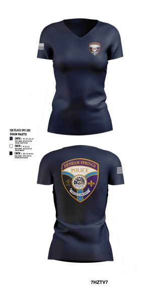 Womens Short Sleeve Vneck Shirt, Denham springs police department, Police, Teamtime, Team time, sublimation, custom sports apparel, team uniforms, spirit wear, spiritwear, sports uniforms, custom shirts, team store, custom team store, fundraiser sports, apparel fundraiser