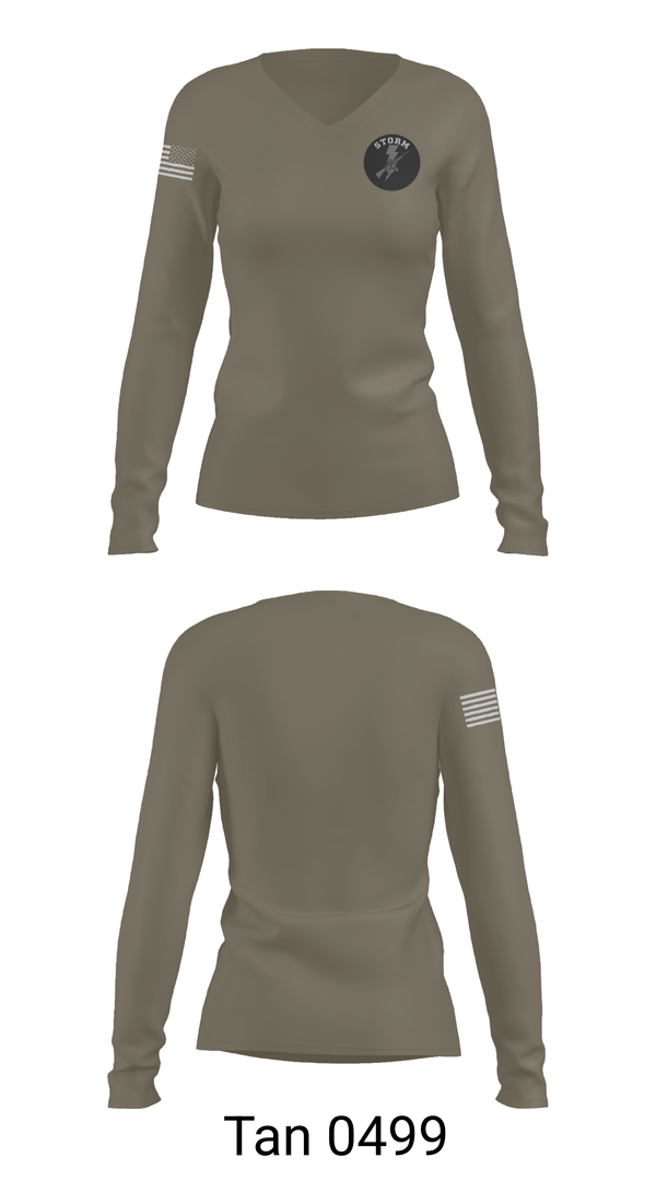 Womens Long Sleeve Vneck Shirt, 940th MP co, National Guard, Teamtime, Team time, sublimation, custom sports apparel, team uniforms, spirit wear, spiritwear, sports uniforms, custom shirts, team store, custom team store, fundraiser sports, apparel fundraiser