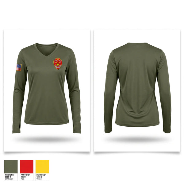Womens Long Sleeve Vneck Shirt, India CO, Marines, Teamtime, Team time, sublimation, custom sports apparel, team uniforms, spirit wear, spiritwear, sports uniforms, custom shirts, team store, custom team store, fundraiser sports, apparel fundraiser