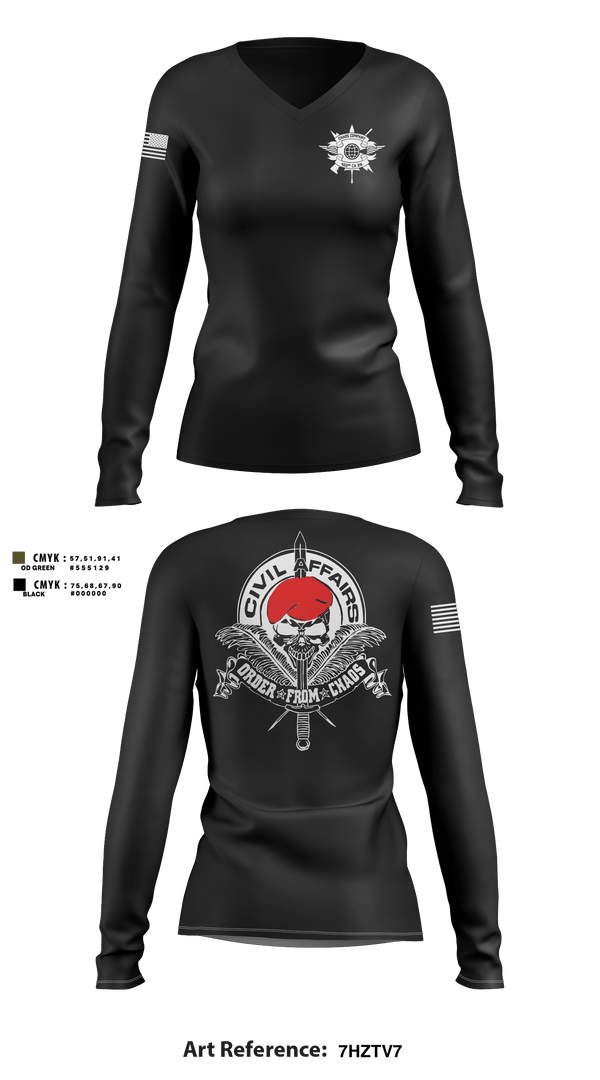 Womens Long Sleeve Vneck Shirt, Joint Medical Unit, Army, Teamtime, Team time, sublimation, custom sports apparel, team uniforms, spirit wear, spiritwear, sports uniforms, custom shirts, team store, custom team store, fundraiser sports, apparel fundraiser