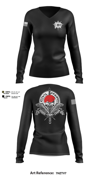 Womens Long Sleeve Vneck Shirt, Joint Medical Unit, Army, Teamtime, Team time, sublimation, custom sports apparel, team uniforms, spirit wear, spiritwear, sports uniforms, custom shirts, team store, custom team store, fundraiser sports, apparel fundraiser