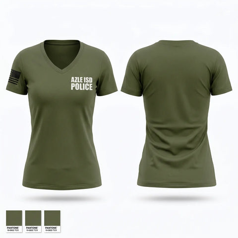 Womens Short Sleeve Vneck Shirt, Azle ISD Police, Police, Teamtime, Team time, sublimation, custom sports apparel, team uniforms, spirit wear, spiritwear, sports uniforms, custom shirts, team store, custom team store, fundraiser sports, apparel fundraiser