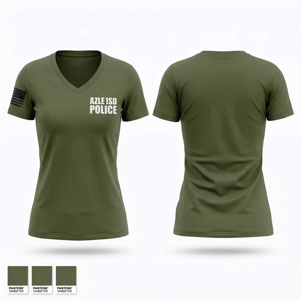 Womens Short Sleeve Vneck Shirt, Azle ISD Police, Police, Teamtime, Team time, sublimation, custom sports apparel, team uniforms, spirit wear, spiritwear, sports uniforms, custom shirts, team store, custom team store, fundraiser sports, apparel fundraiser