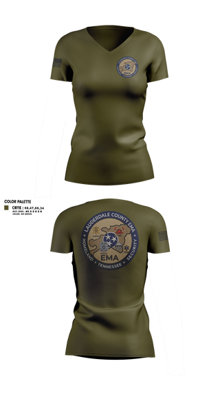 Womens Short Sleeve Vneck Shirt, Lauderdale County Emergency Management Homeland Securtiy, Fire Department, Teamtime, Team time, sublimation, custom sports apparel, team uniforms, spirit wear, spiritwear, sports uniforms, custom shirts, team store, custom team store, fundraiser sports, apparel fundraiser