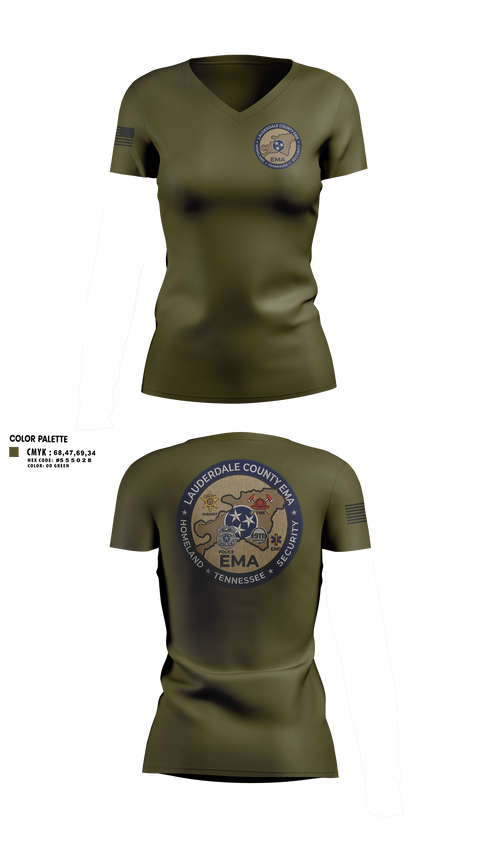 Womens Short Sleeve Vneck Shirt, Lauderdale County Emergency Management Homeland Securtiy, Fire Department, Teamtime, Team time, sublimation, custom sports apparel, team uniforms, spirit wear, spiritwear, sports uniforms, custom shirts, team store, custom team store, fundraiser sports, apparel fundraiser