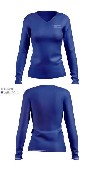 Womens Long Sleeve Vneck Shirt, Albany Memorial Hospital, , Teamtime, Team time, sublimation, custom sports apparel, team uniforms, spirit wear, spiritwear, sports uniforms, custom shirts, team store, custom team store, fundraiser sports, apparel fundraiser