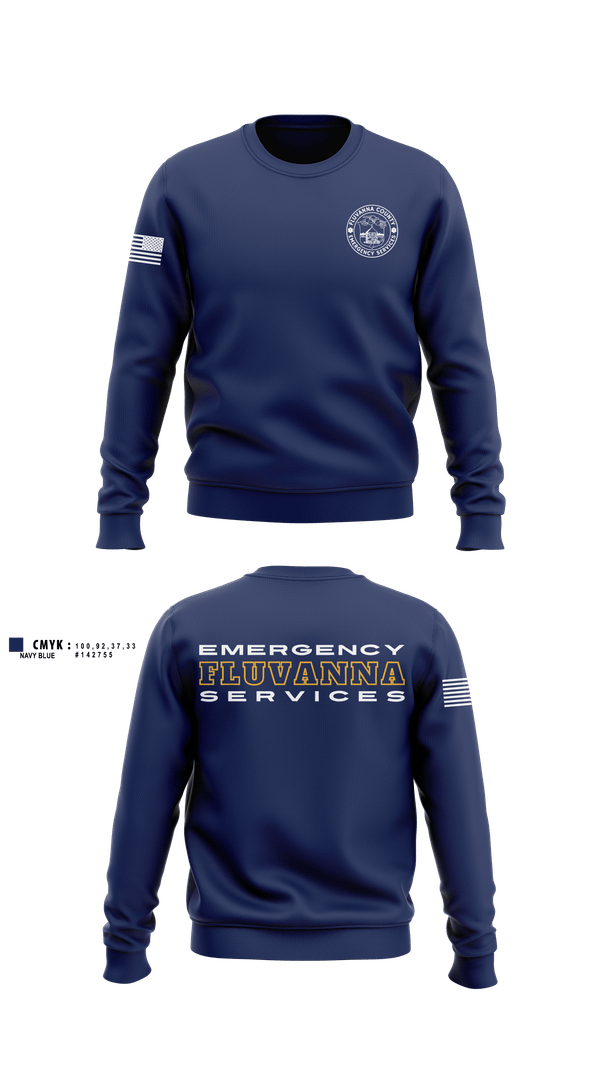Crew Neck Sweatshirt, Fluvanna county emergency services, EMS/EMT, Teamtime, Team time, sublimation, custom sports apparel, team uniforms, spirit wear, spiritwear, sports uniforms, custom shirts, team store, custom team store, fundraiser sports, apparel fundraiser